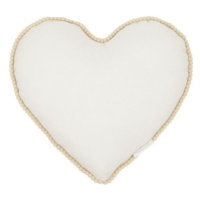 Cotton & Sweets Mini Boho polštář srdce s bublinkami vanilka 38 cm