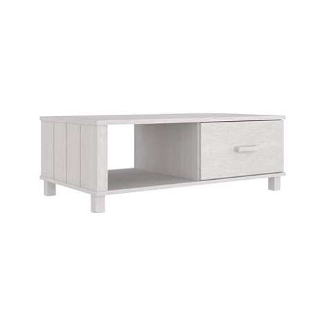 SHUMEE Konferenční stolek bílý 100 × 55 × 35 cm masivní borovice, 340453