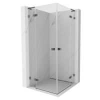 MEXEN/S Lunar L Duo sprchový kout dveře křídlové 70 x 70, transparent, grafit kartáčovaná 834L-0