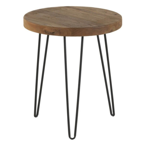 Odkládací stolek s deskou z jilmového dřeva Geese Camile, ⌀ 46 cm