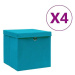 Shumee Úložné boxy s víky 4 ks 28 × 28 × 28 cm bledě modré