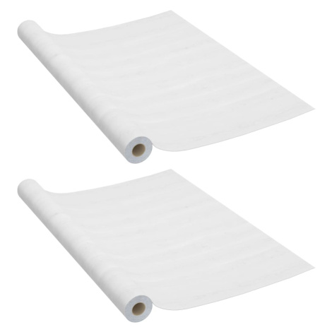 vidaXL Samolepící tapety na dveře 2 ks bílé dřevo 210 x 90 cm PVC