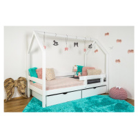 Vyspimese.CZ Dětská postel Ariel se zábranou-dva šuplíky Rozměr: 80x180 cm, Barva: bílá