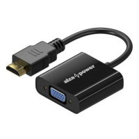 AlzaPower HDMI (M) to VGA (F) 0.18m lesklý černý