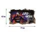 Nálepka na zeď 3D Lionel Messi 47x77 cm