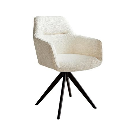 DELIFE Otočná židle Pejo-Flex křížová podnož zaoblená otočná bouclé bílý 180°