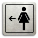 Accept Piktogram "WC ženy vlevo" (80 × 80 mm) (stříbrná tabulka - černý tisk)