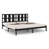 Rám postele černý masivní dřevo 180 × 200 cm Super King, 3105619