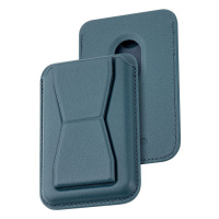 Kožená MagSafe peněženka Dviced s podstavcem – modrá