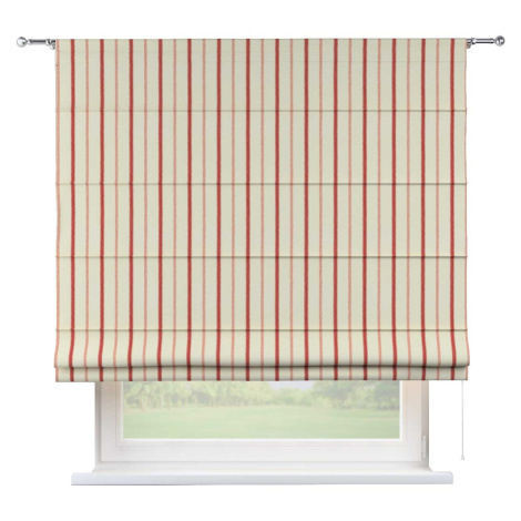 Dekoria Římská roleta Torino, režný podklad, červené pásky, Avinon, 129-15