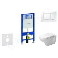 GEBERIT Duofix Modul pro závěsné WC s tlačítkem Sigma30, bílá/lesklý chrom + Duravit D-Code WC a