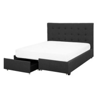 BELIANI postel s úložným prostorem LA ROCHELLE 140 × 200 cm, tmavě šedá