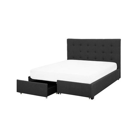 BELIANI postel s úložným prostorem LA ROCHELLE 140 × 200 cm, tmavě šedá