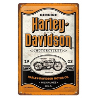 Plechová cedule Harley-Davidson - Genuine Motorcycles, 20 x 30 cm