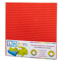 LW Toys Podložka na stavění 32x32 bodů - červená