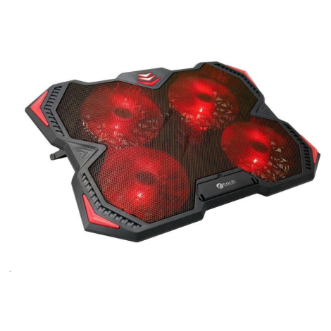 C-TECH chladící podložka pod NTB Zefyros (GCP-01R), casual gaming, 17, 3", červené podsvícení, r