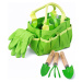Bigjigs Toys Zahradní set nářadí v plátěné tašce zelený