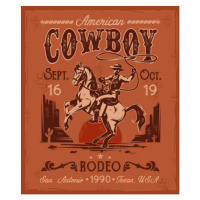 Umělecký tisk Rodeo poster with a cowboy sitting, VectorPocket, (35 x 40 cm)