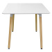 Jídelní stůl UNO — 140x90 cm, buk / kov, bílá