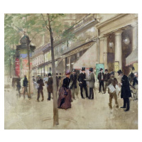Jean Beraud - Obrazová reprodukce The Boulevard Montmartre and the Theatre des Varietes, (40 x 3