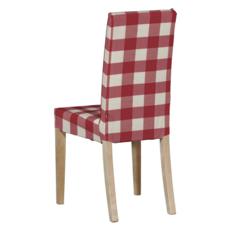 Dekoria Potah na židli IKEA  Harry, krátký, tmavě červená kostka velká, židle Harry, Quadro, 136
