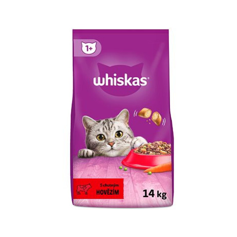 Whiskas granule hovězí pro dospělé kočky 14 kg