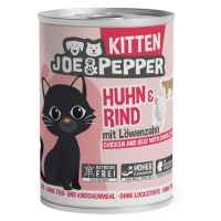 Joe & Pepper Cat Kitten kuřecí a hovězí maso s pampeliškou 6 × 400 g