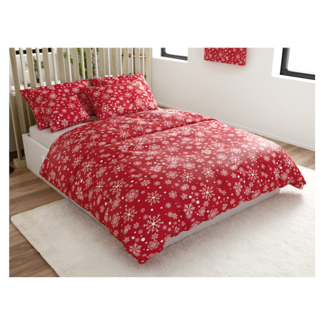 Mikroplyšové povlečení SNOWFALL červené Rozměr povlečení: 80 x 80 cm | 135 x 200 cm