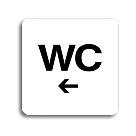 Accept Piktogram "WC vlevo" (80 × 80 mm) (bílá tabulka - černý tisk bez rámečku)