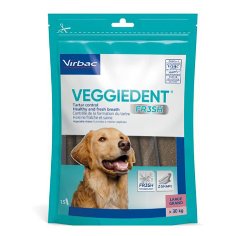 Virbac VEGGIEDENT Fresh pro psy - 15 x 35 g L pro velké psy (>30 kg)