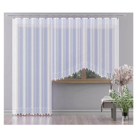 Hotová záclona nebo balkonový komplet, SELENA, bílá 300 x 150 cm FORBYT