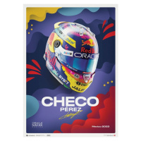 Umělecký tisk Oracle Red Bull Racing - Sergio Pérez - Helmet - Mexican Grand Prix - 2023, Automo