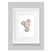 Dětský plakát s malovanou myškou