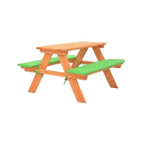 Dětský piknikový stůl s lavičkami 89 x 79 x 50 cm masivní jedle 91793 91793 SHUMEE