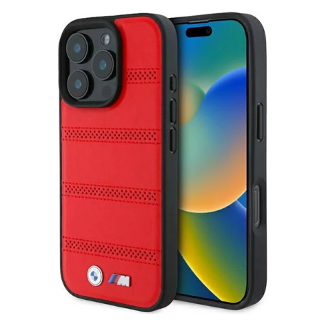 Kryt BMW BMHMP16L23PUSPR iPhone 16 Pro 6.3" red hardcase M Perforated And Stitched Line MagSafe 