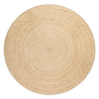 Oboustranný jutový kulatý koberec v přírodní barvě ø 100 cm Braided Ivory – Hanse Home