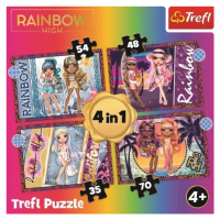 Trefl Puzzle Rainbow High: Módní panenky 4v1 (35,48,54,70 dílků)