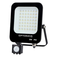 LED SMD reflektor s PIR čidlem Černá Body IP65 30W Teplá bílá