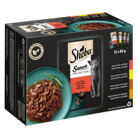 Multipack Sheba variace 12 kapsiček (12 x 85 g) - Sauce Collection (hovězí; kuřecí; jehněčí; krů