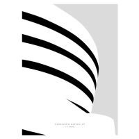 Ilustrace Minimal Guggenheim museum NY illustration, Blursbyai, 30 × 40 cm