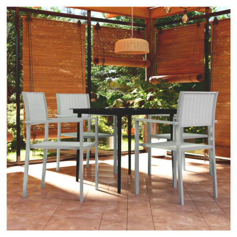 vidaXL 5dílný zahradní jídelní set bílý