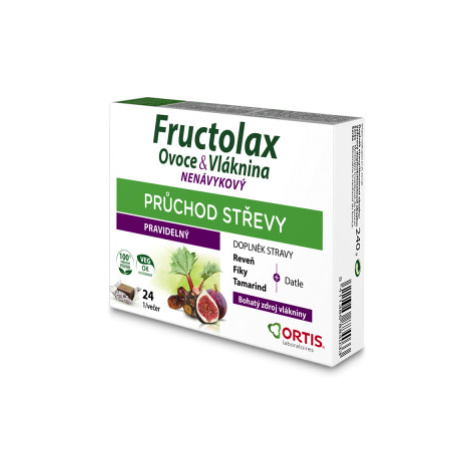 Fructolax Ovoce&vláknina žvýkací Kostky 24ks ORTIS
