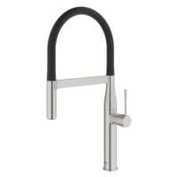 Dřezová baterie Grohe Essence New s vytahovací sprškou supersteel 30294DC0