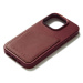 Mujjo Full Leather Wallet pouzdro iPhone 15 Pro vínový