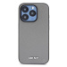 DKNY PU Leather Silver Metal Logo Magsafe Zadní Kryt pro iPhone 15 Pro Max Grey