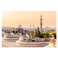 Fotografie Barcelona cityscape with Sagrada Familia seen, Alexander Spatari, 40 × 26.7 cm