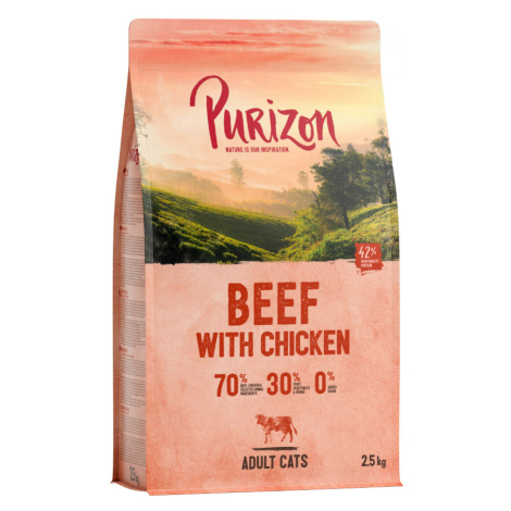 Purizon granule, 3 x 2,5 kg - 15 % sleva - Adult hovězí & kuře - bezobilné