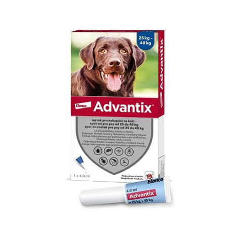 Advantix roztok pro nakapání na kůži – spot-on pro psy 25 kg - 40 kg