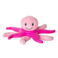 Octopus & Starfish hračka pes plyš TPR růžová 27cm Kiwi