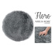 Kulatý koberec AmeliaHome Floro tmavě šedý
